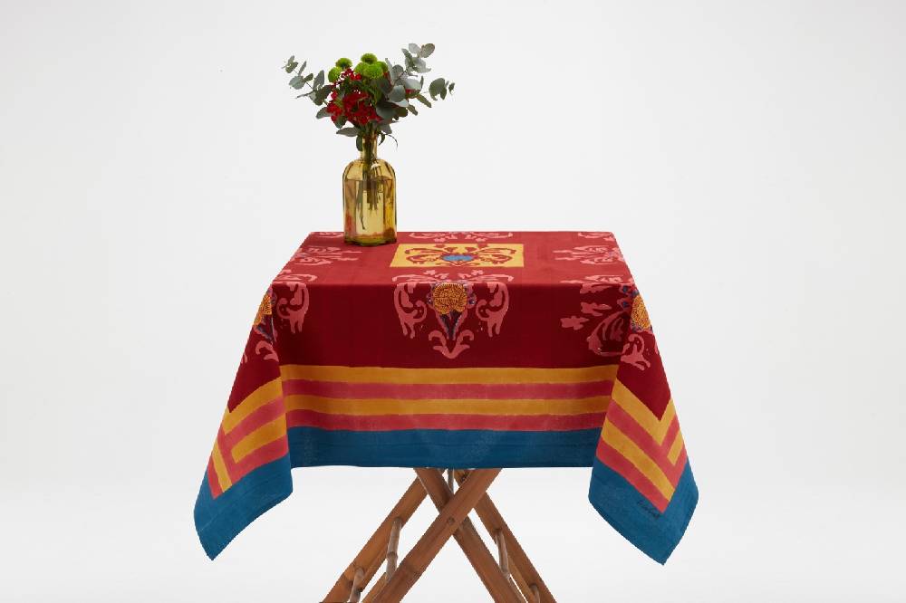 Lisa Corti Telo Cotone 110x110cm Brocade Royal Blue