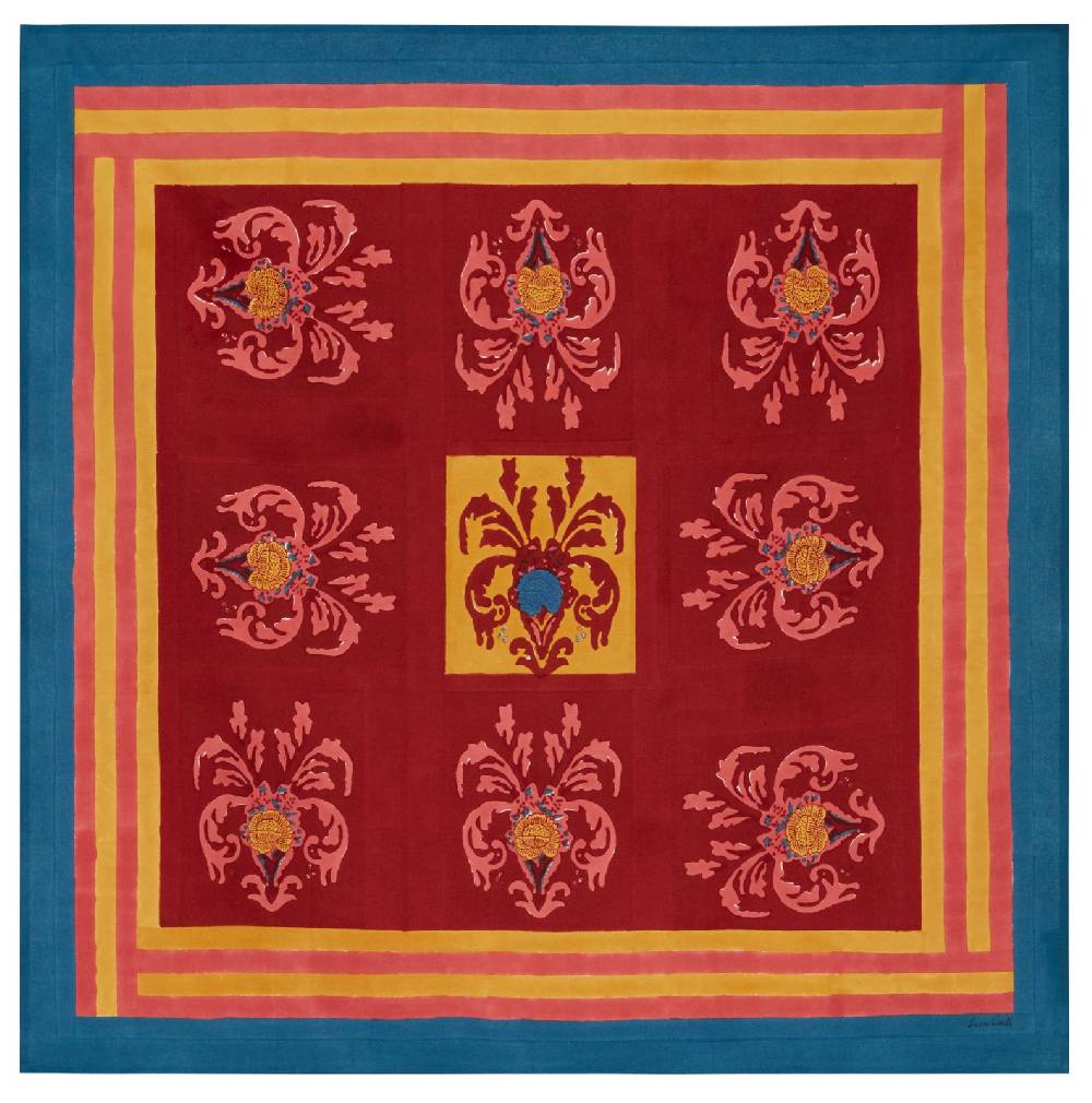 Lisa Corti telo cotone 110x110cm brocade royal blue