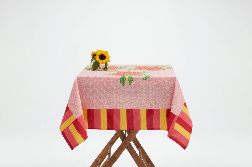 Lisa Corti Telo Cotone 110x110cm Camelia Magenta Pink