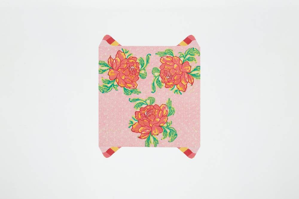 Lisa Corti Telo Cotone 110x110cm Camelia Magenta Pink