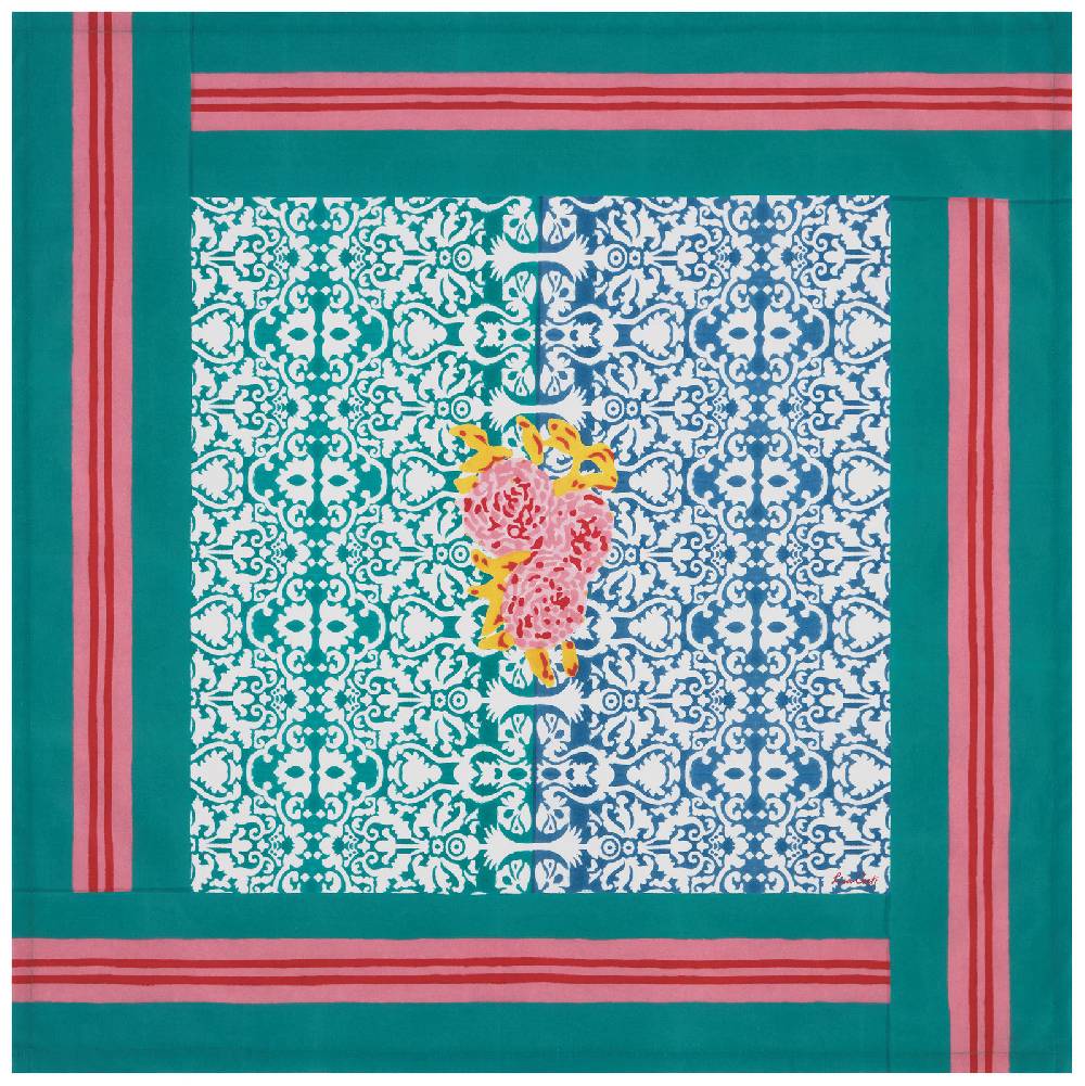 Lisa Corti telo cotone 110x110cm dam dam veronese blue