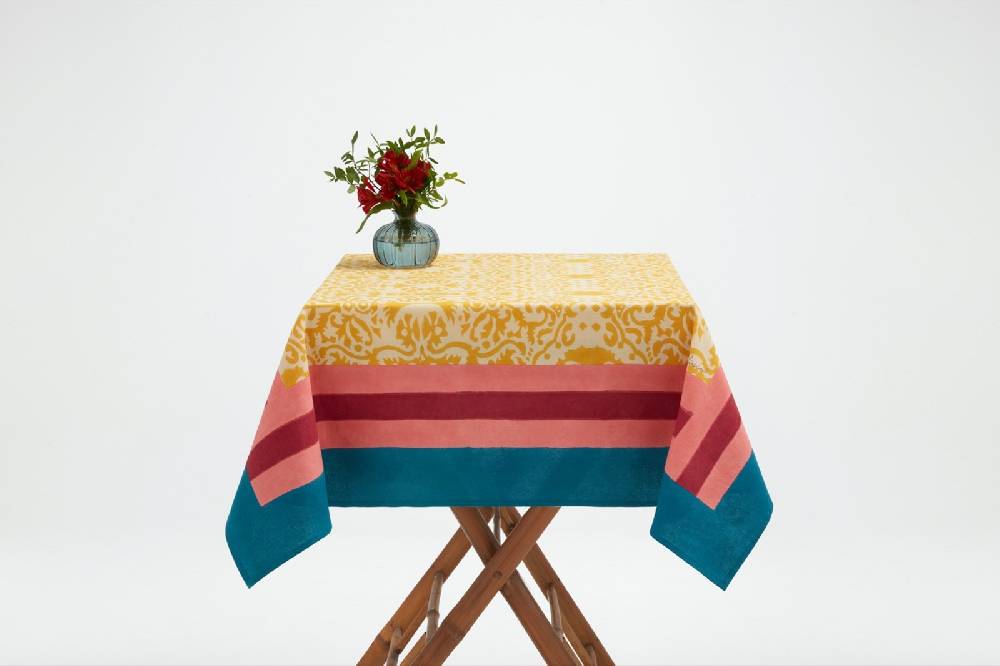 Lisa Corti Telo Cotone 110x110cm Damask Design Gold