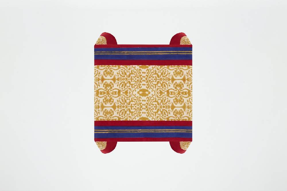 Lisa Corti Telo Cotone 110x110cm Damask Stripes Chutney