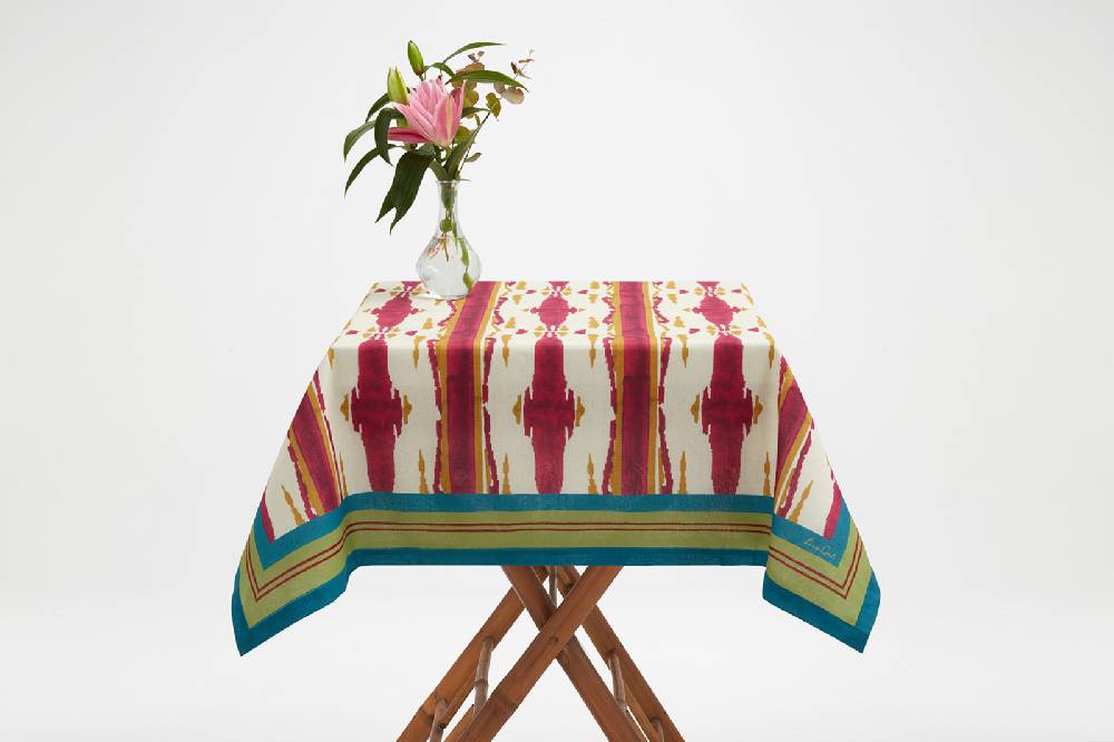 Lisa Corti Telo Cotone 110x110cm Flame Aubergine Gold