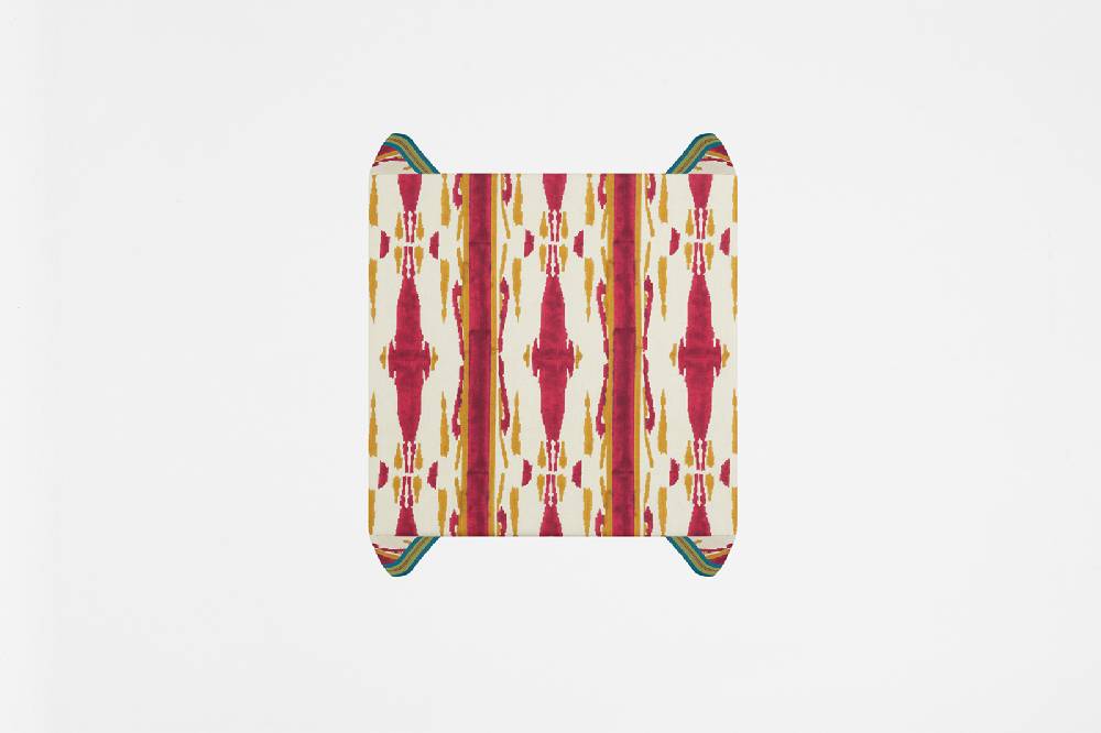 Lisa Corti Telo Cotone 110x110cm Flame Aubergine Gold