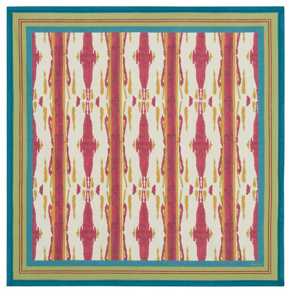 Lisa Corti telo cotone 110x110cm flame aubergine gold