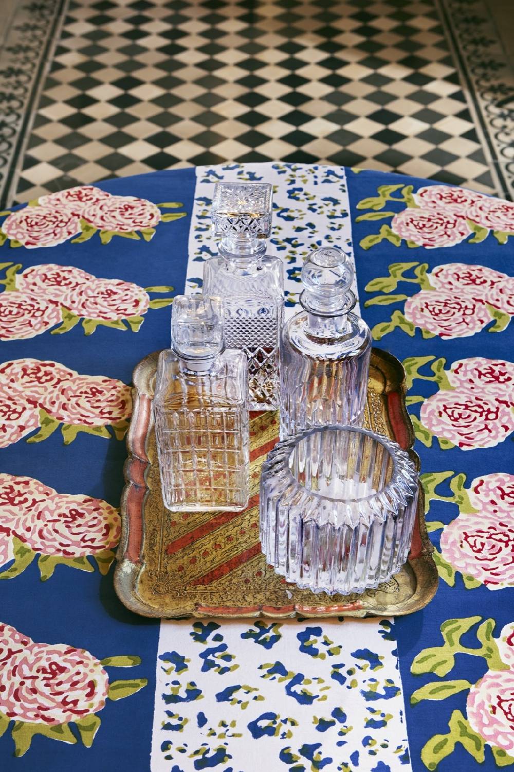 Lisa Corti Telo Cotone 110x110cm Leopard Stripes Dark Blue