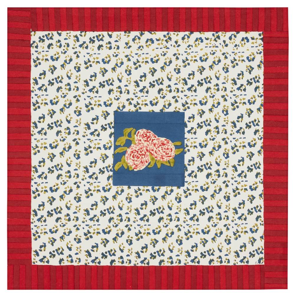 Lisa Corti Telo Cotone 110x110cm Leopard Stripes Dark Blue