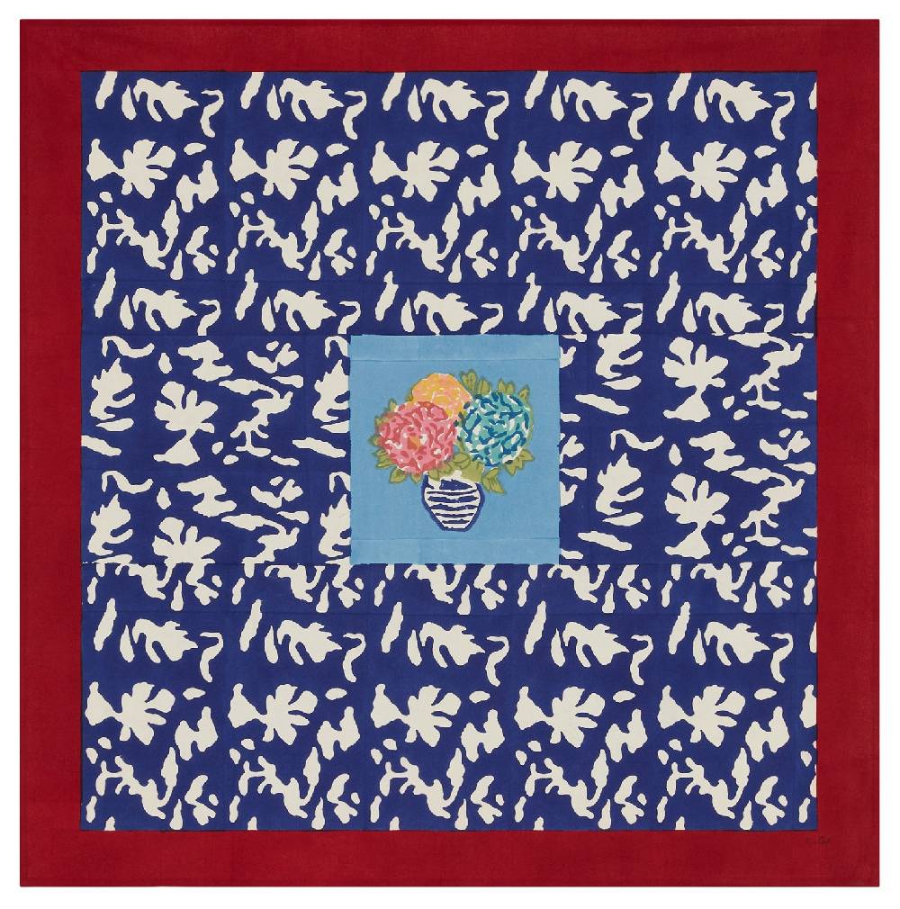 Lisa Corti telo cotone 110x110cm lisa corti x la minervetta blue pot sky