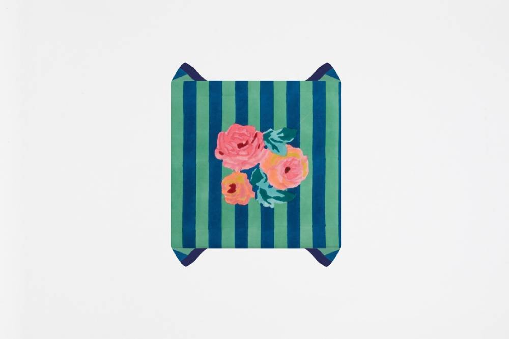 Lisa Corti Telo Cotone 110x110cm Nizam Stripes Blue Green