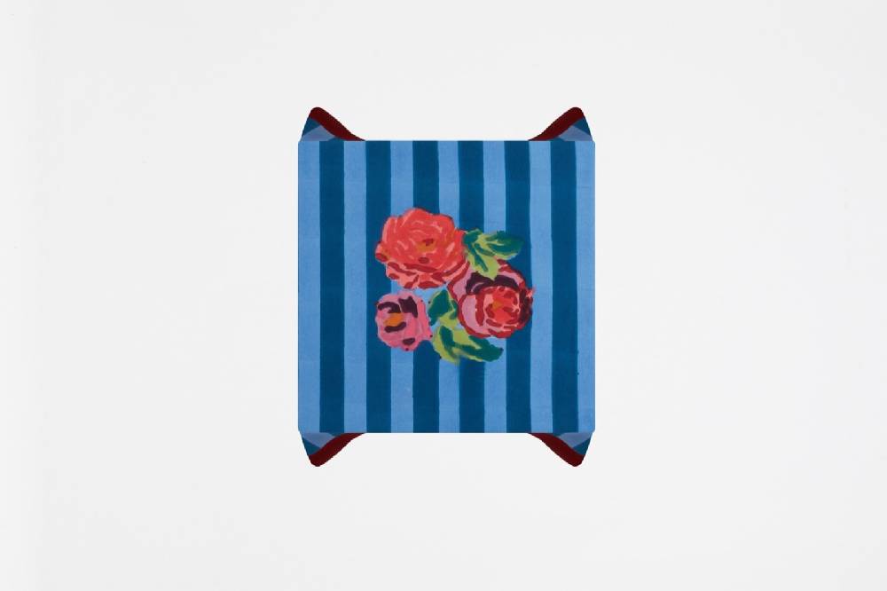 Lisa Corti Telo Cotone 110x110cm Nizam Stripes Ferozi Sugar