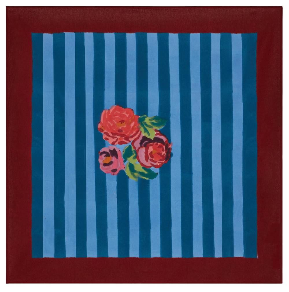 Lisa Corti telo cotone 110x110cm nizam stripes ferozi sugar