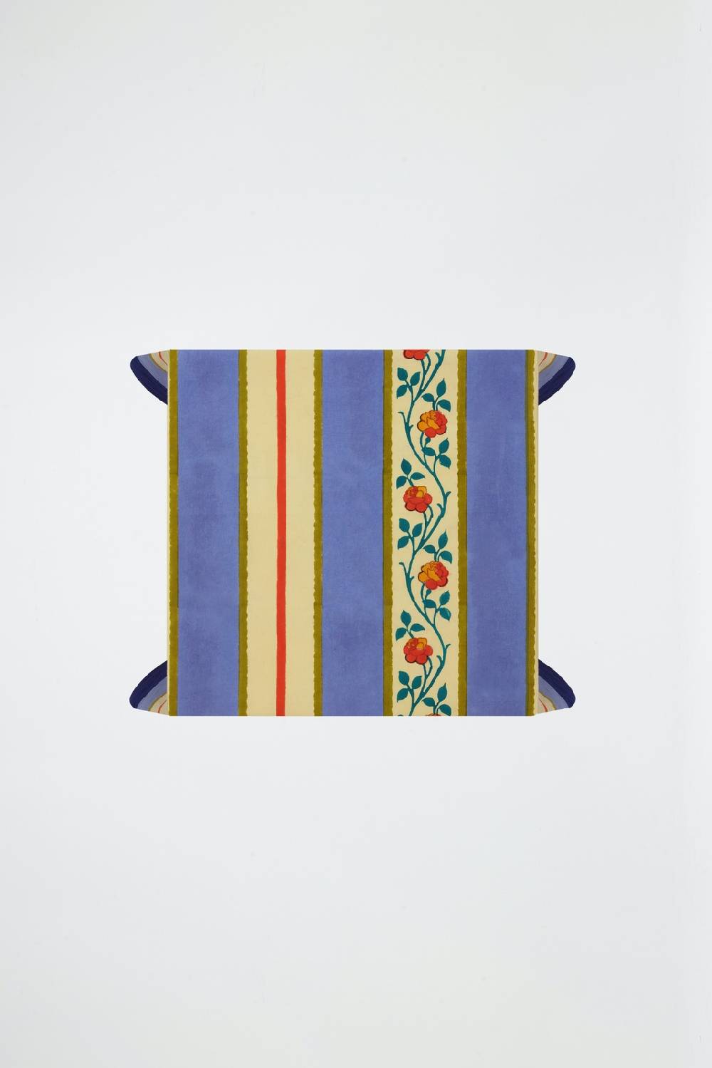 Lisa Corti Telo Cotone 110x110cm Varanasi Stripes Pervinch