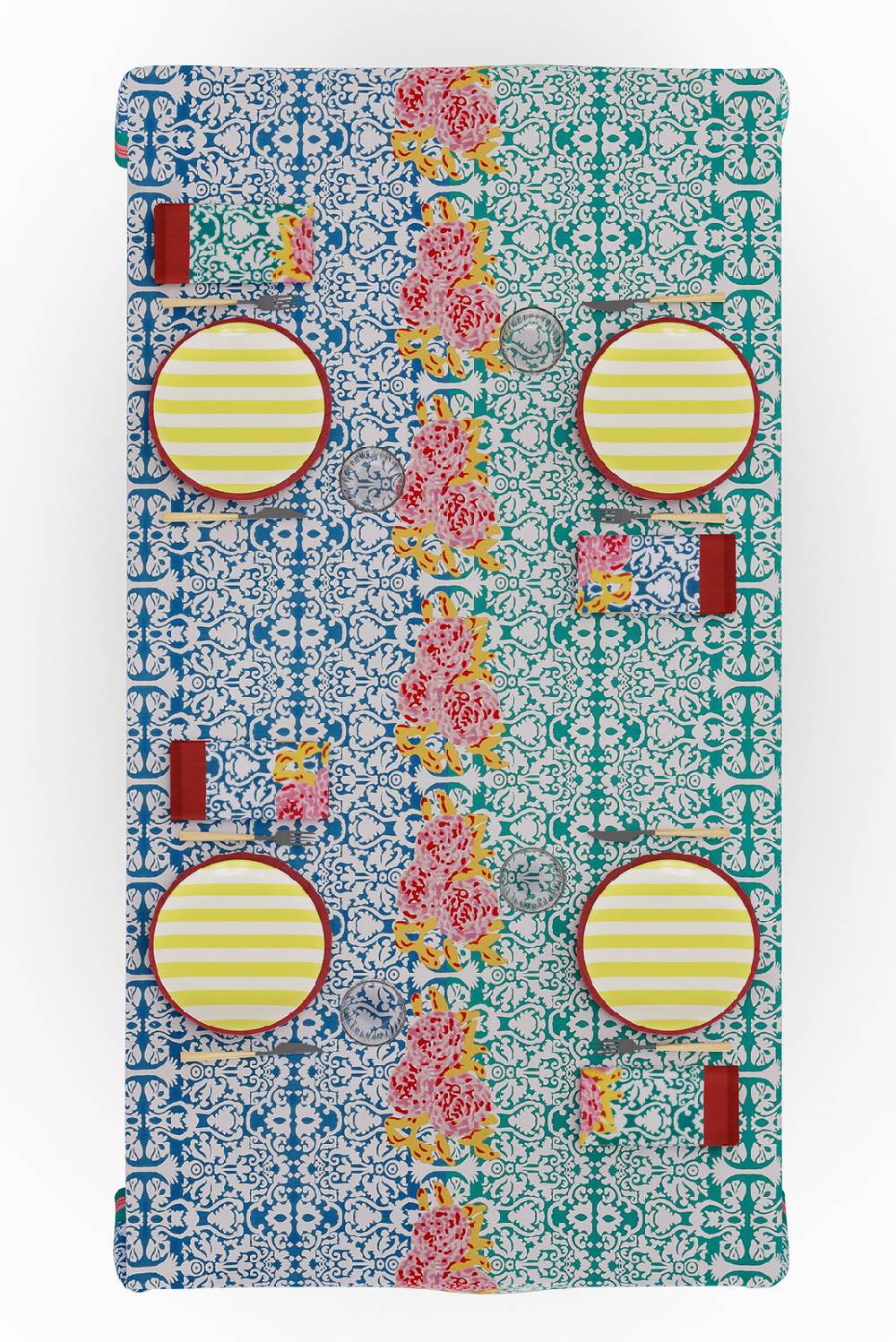 Lisa Corti Telo Cotone 140x240cm Dam Dam Veronese Blue