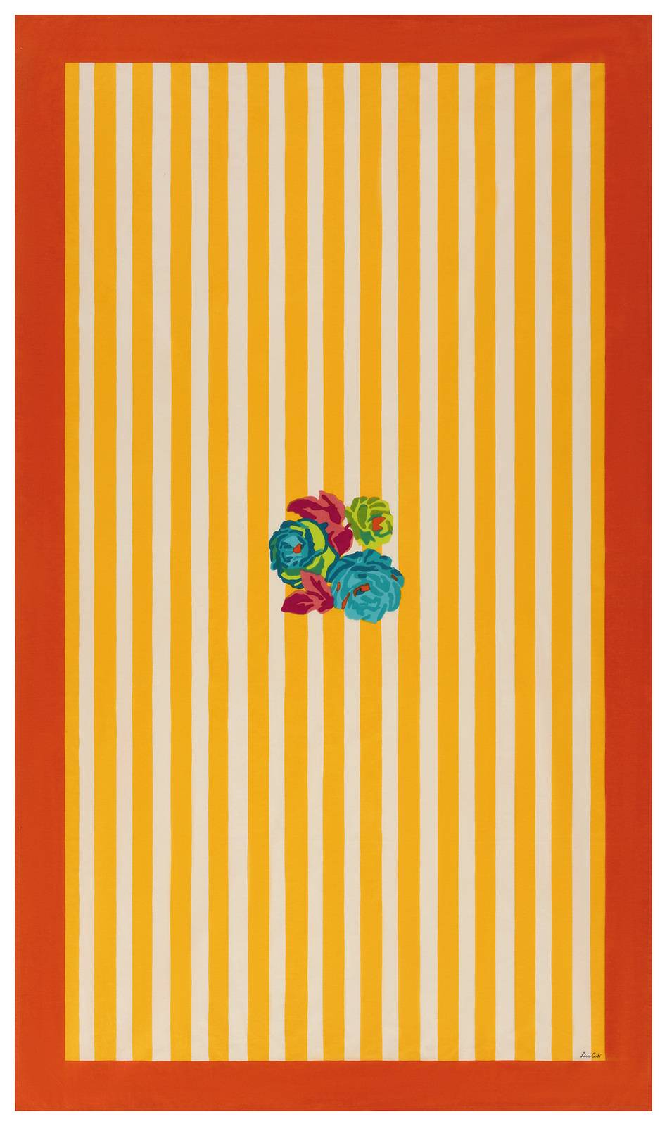 Lisa Corti telo cotone 140x240cm la veste x lisa corti nizam stripes sun yellow natural