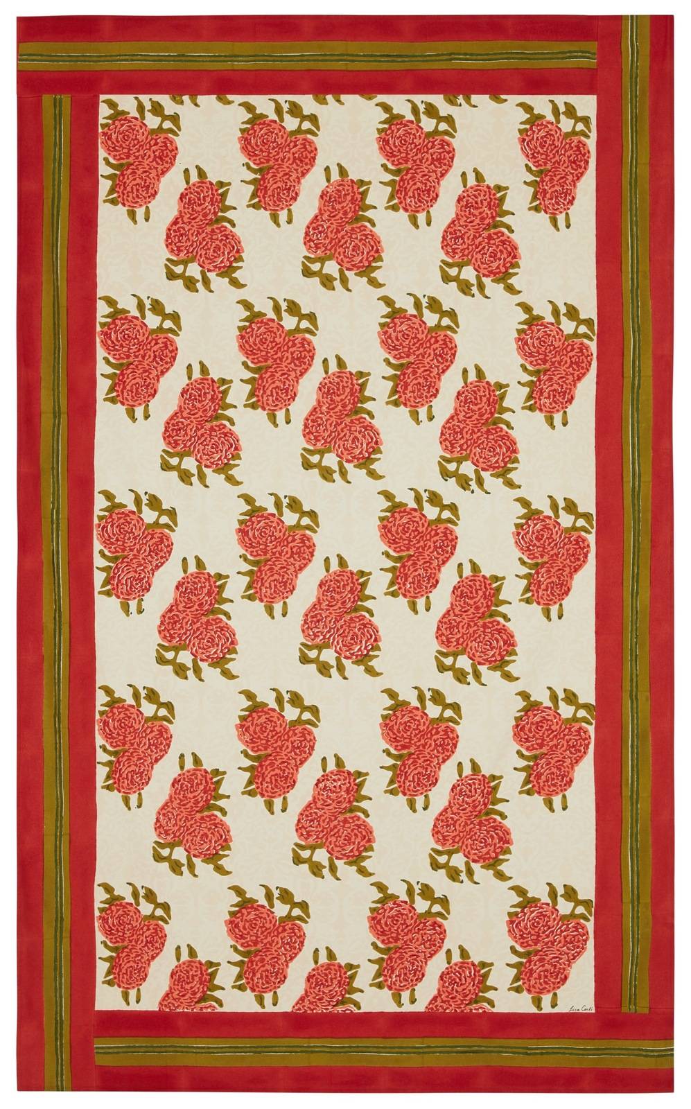 Lisa Corti telo cotone 140x240cm leopard bouquet red