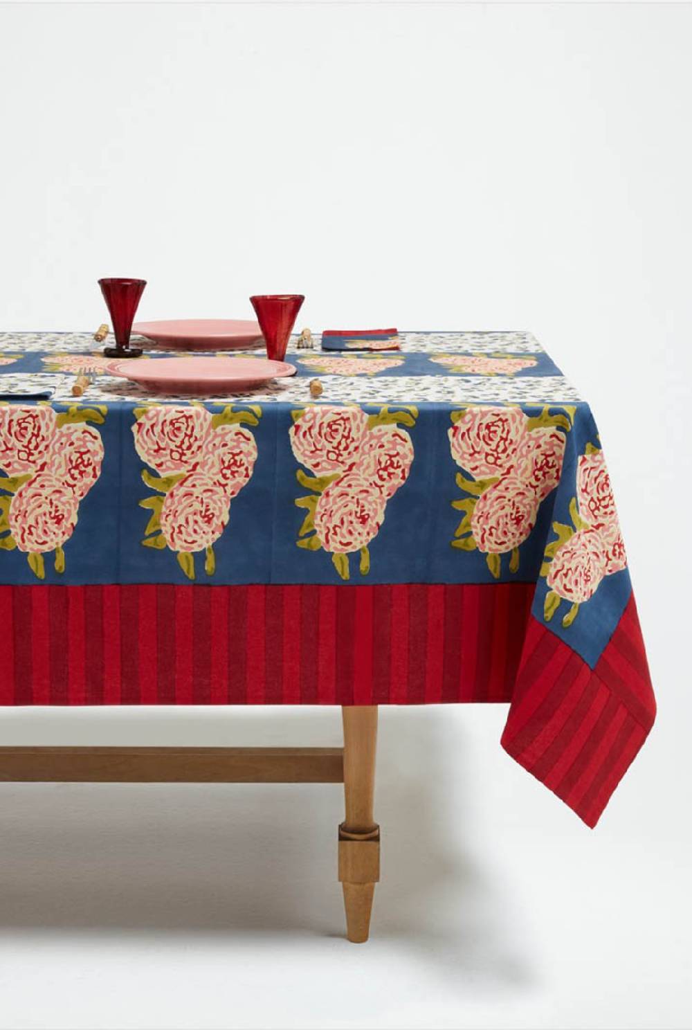 Lisa Corti Telo Cotone 140x240cm Leopard Stripes Dark Blue