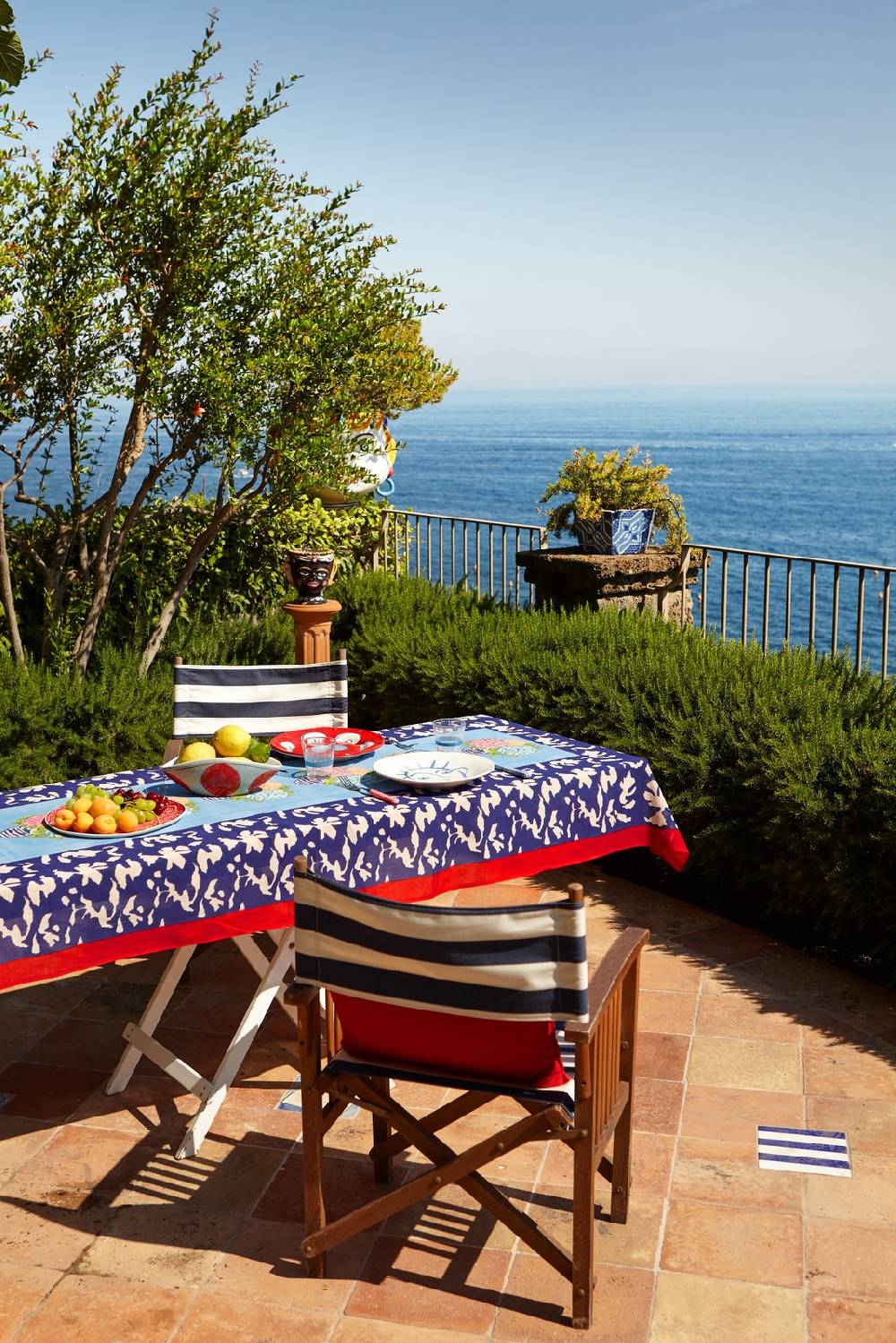 Lisa Corti Telo Cotone 140x240cm Lisa Corti X La Minervetta Blue Pot Sky