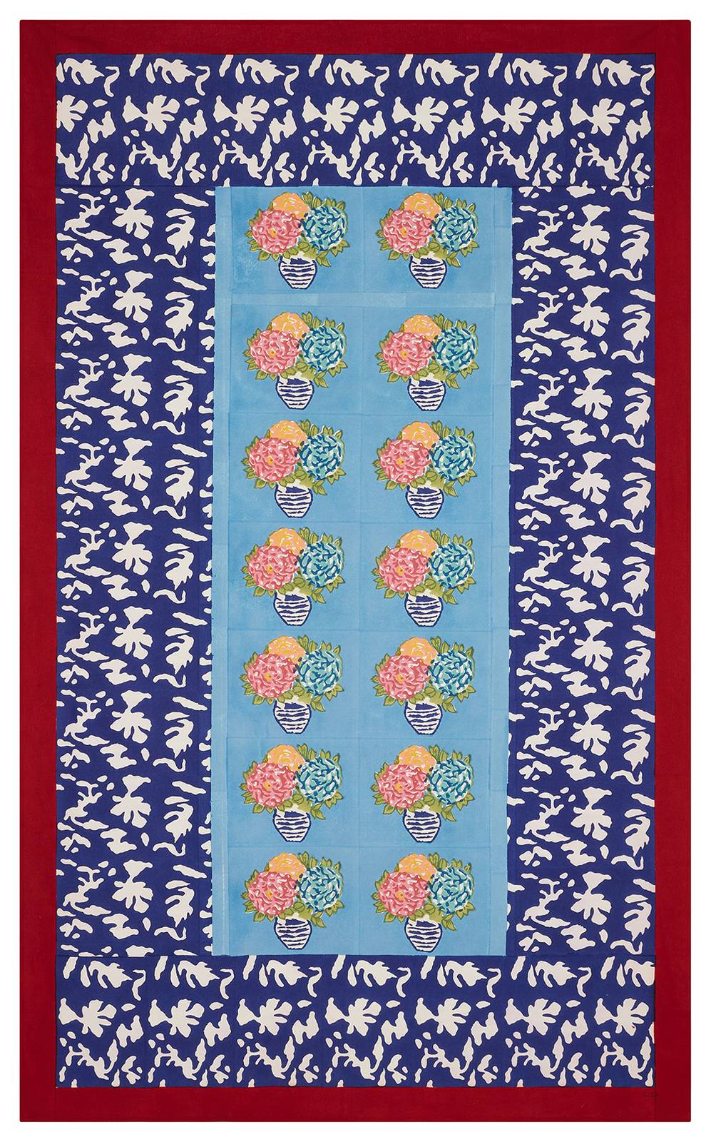 Lisa Corti telo cotone 140x240cm lisa corti x la minervetta blue pot sky