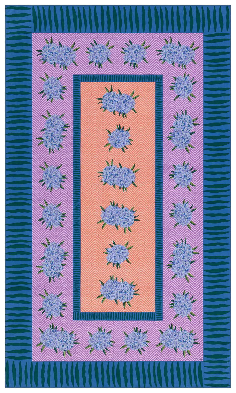 Lisa Corti telo cotone 140x240cm oleander lilac peach