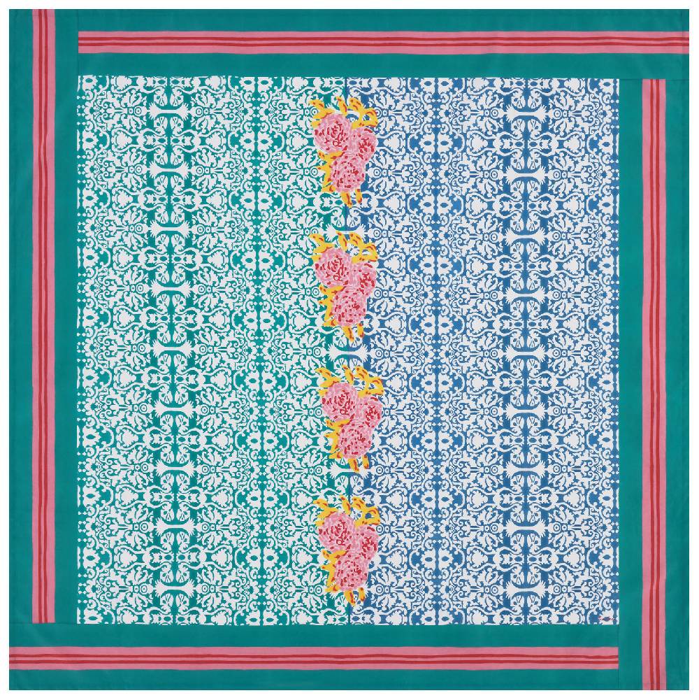 Lisa Corti telo cotone 180x180cm dam dam veronese blue