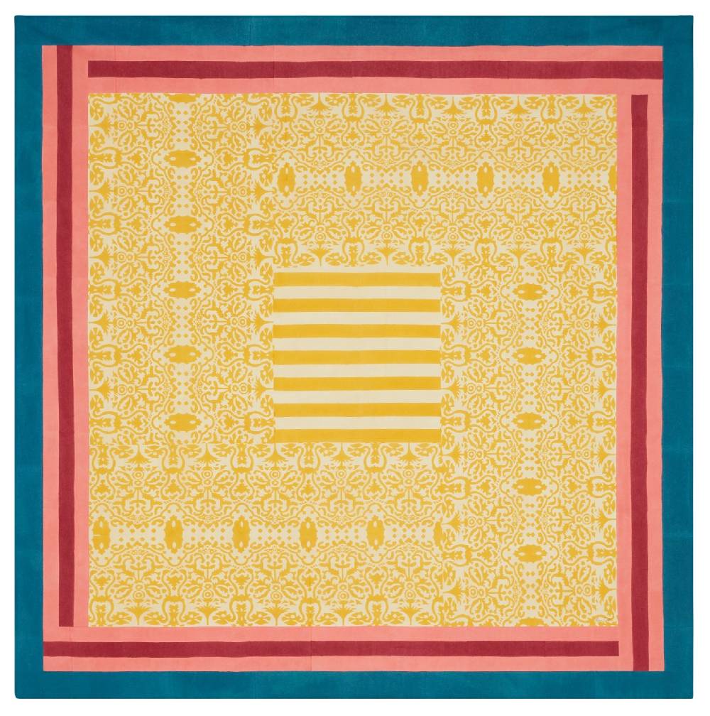 Lisa Corti Telo Cotone 180x180cm Damask Design Gold