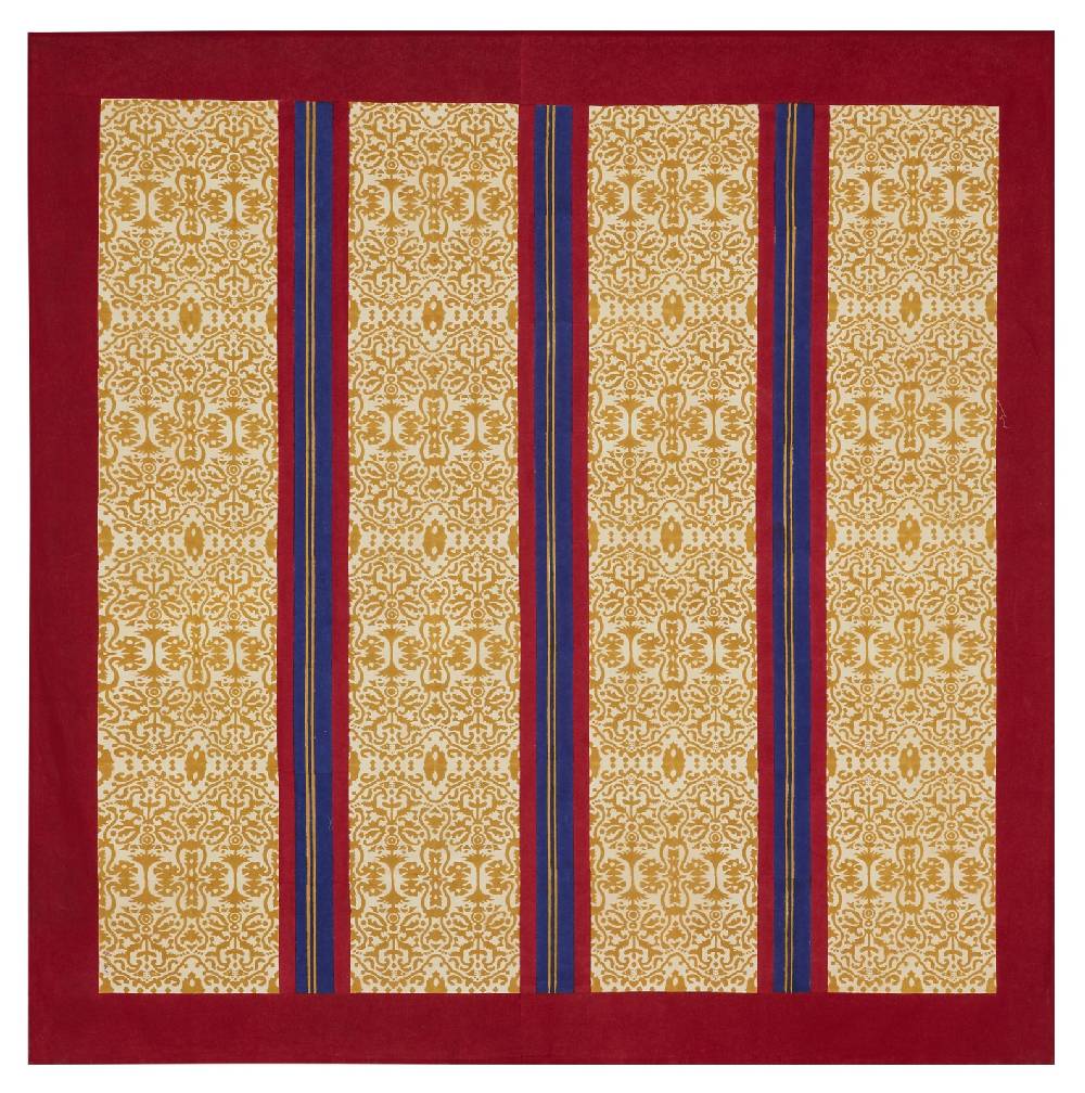 Lisa Corti telo cotone 180x180cm damask stripe chutney