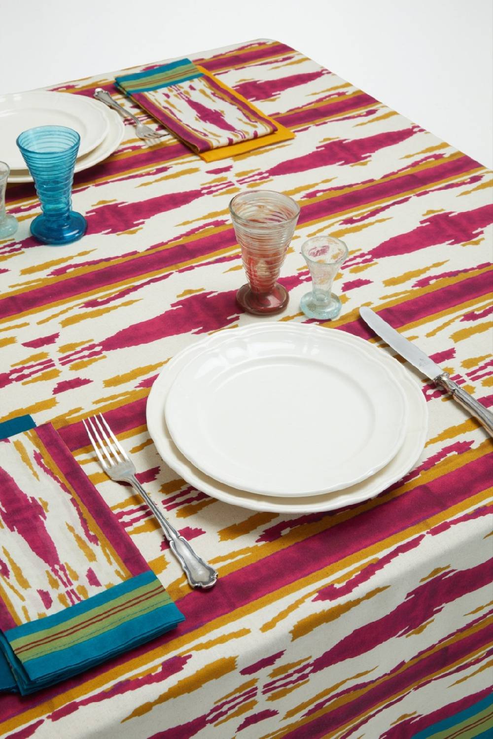 Lisa Corti Telo Cotone 180x180cm Flame Aubergine Gold