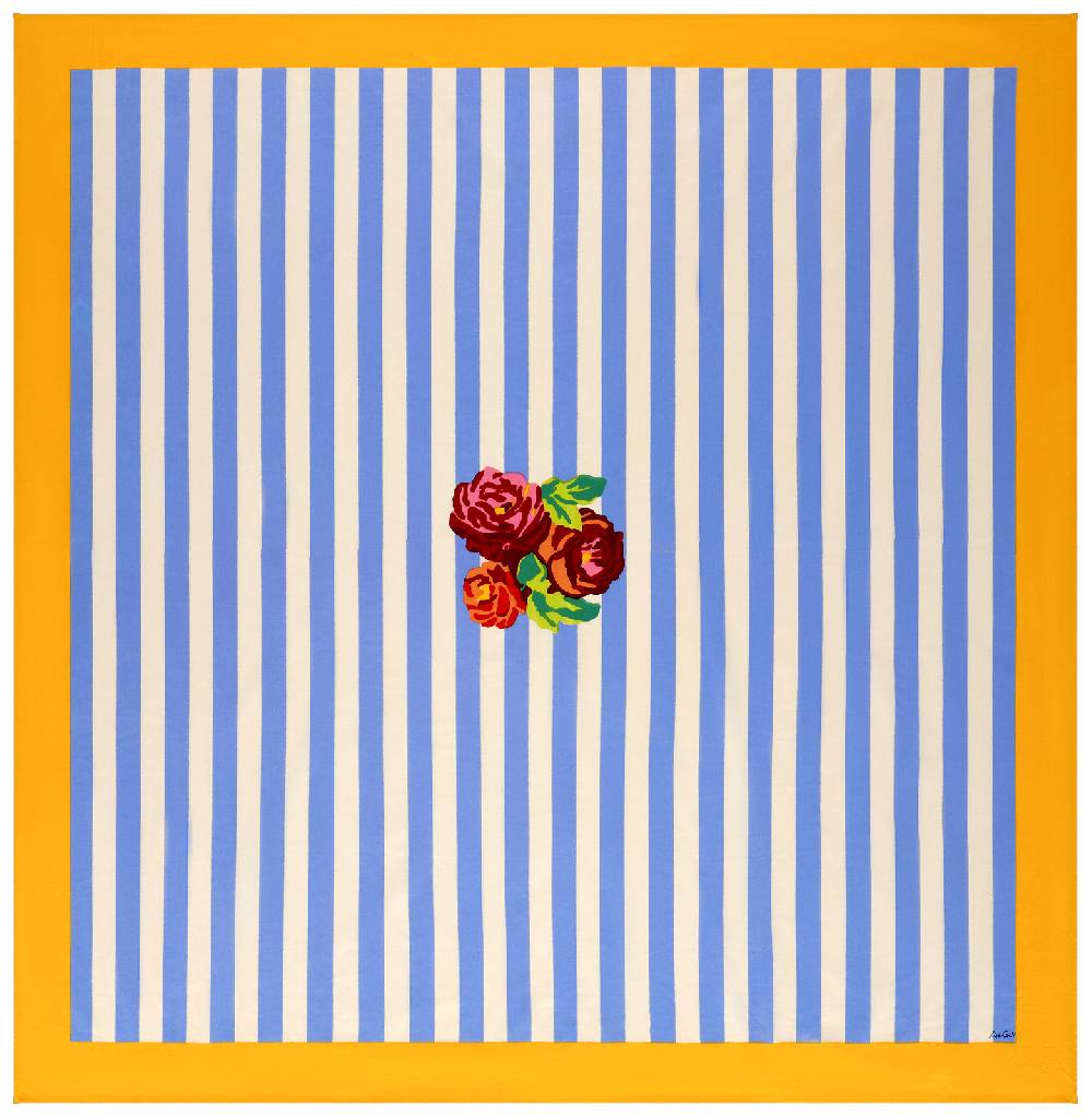 Lisa Corti telo cotone 180x180cm la veste x lisa corti nizam stripes light blue natural