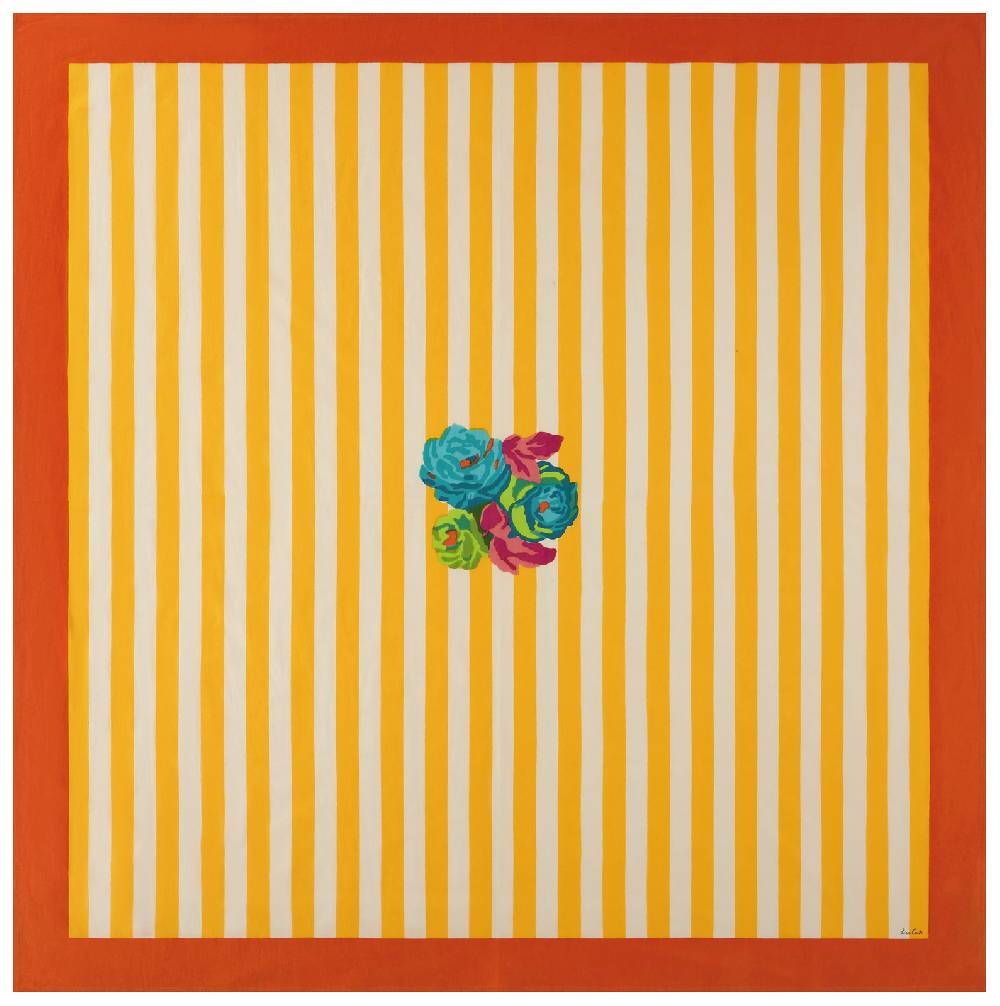 Lisa Corti telo cotone 180x180cm la veste x lisa corti nizam stripes sun yellow natural