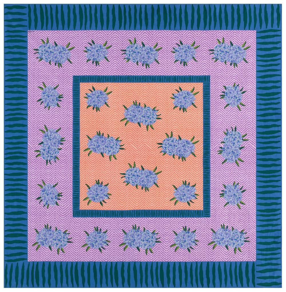Lisa Corti telo cotone 180x180cm oleander lilac peach