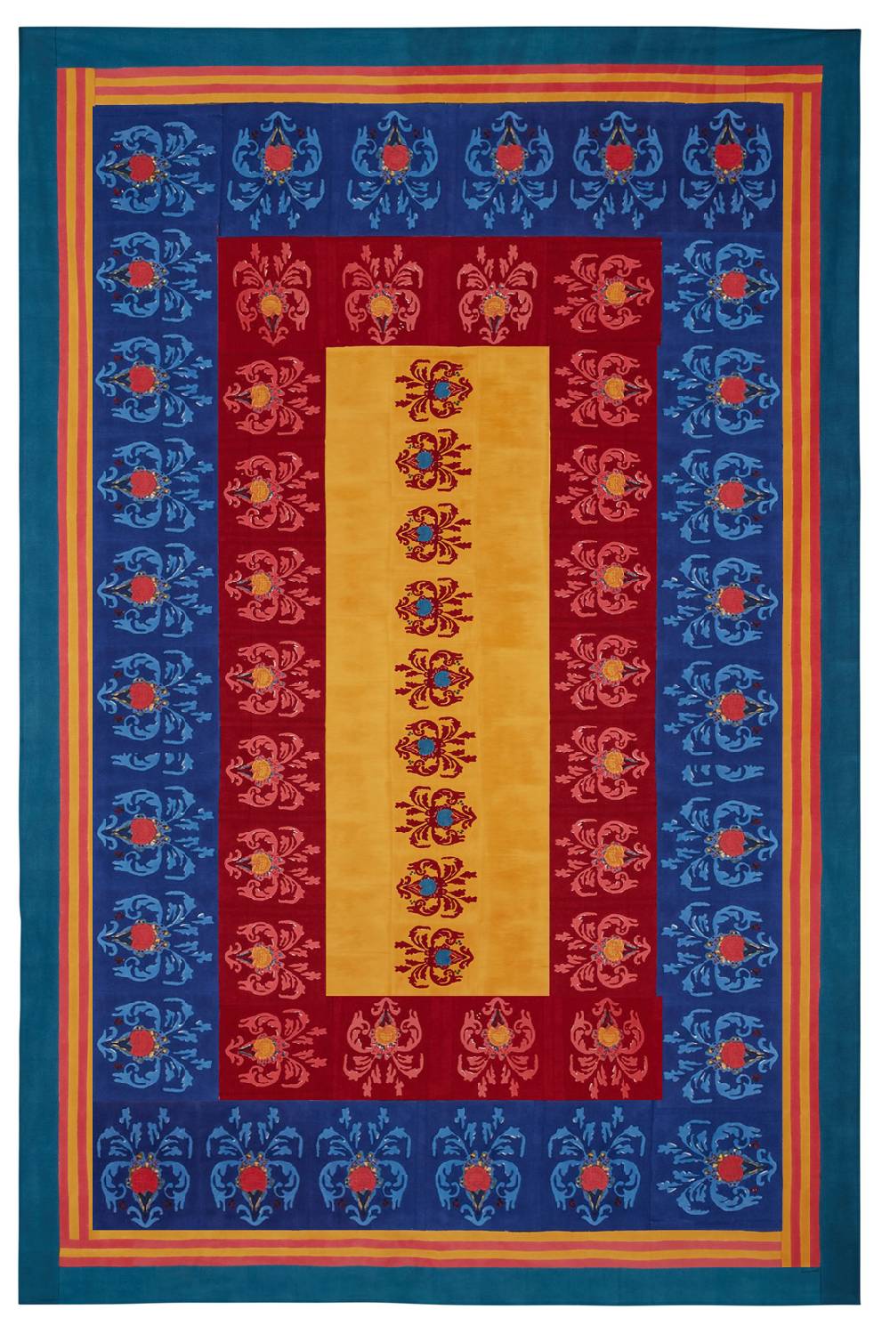 Lisa Corti telo cotone 180x270cm brocade royal blue