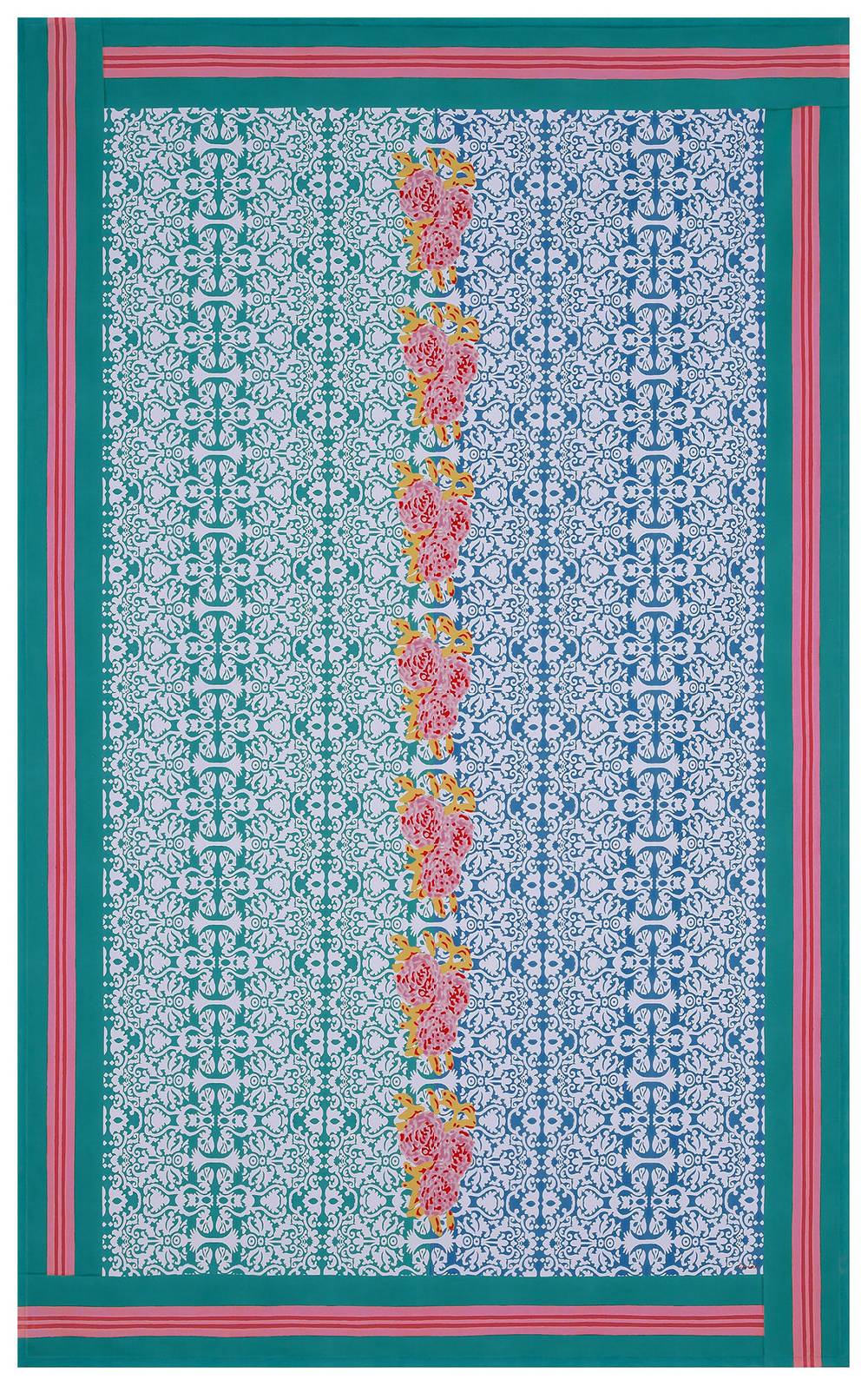 Lisa Corti telo cotone 180x270cm dam dam veronese blue