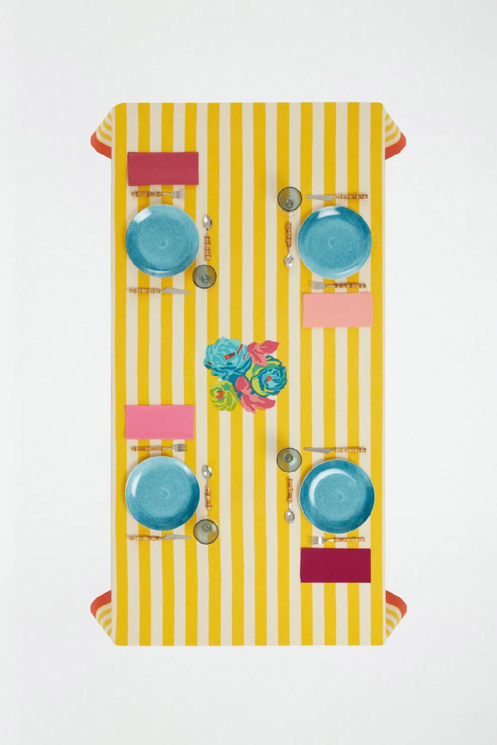 Lisa Corti Telo Cotone 180x270cm La Veste X Lisa Corti Nizam Stripes Sun Yellow Natural