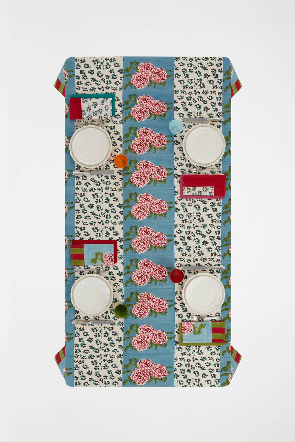 Lisa Corti Telo Cotone 180x270cm Leopard Stripes Sky