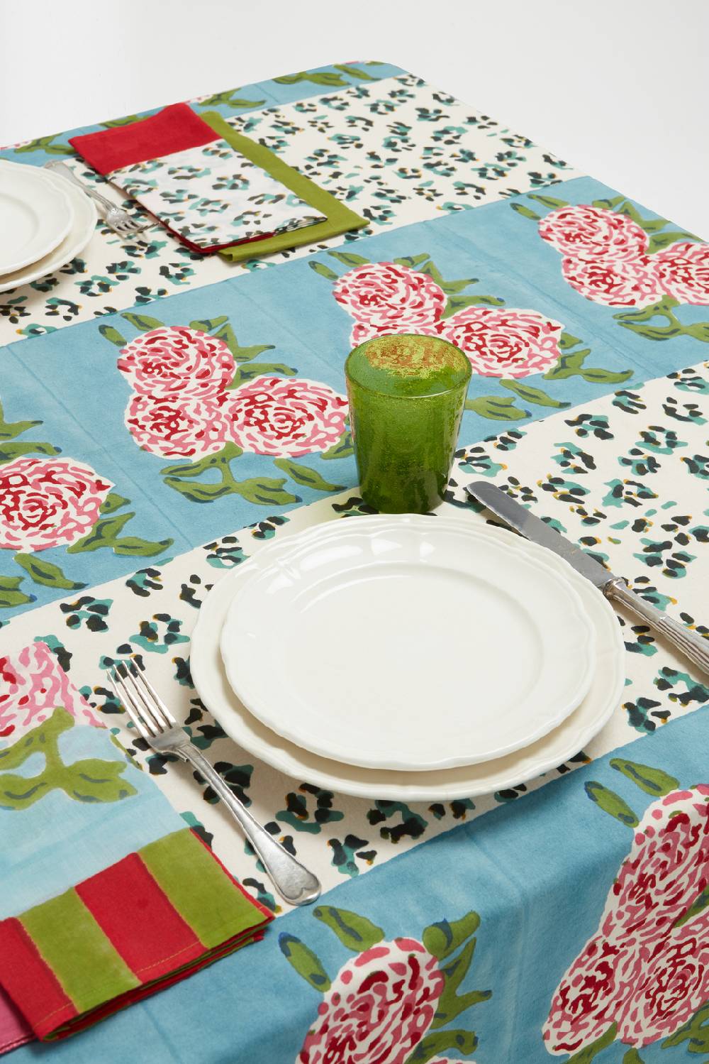 Lisa Corti Telo Cotone 180x270cm Leopard Stripes Sky