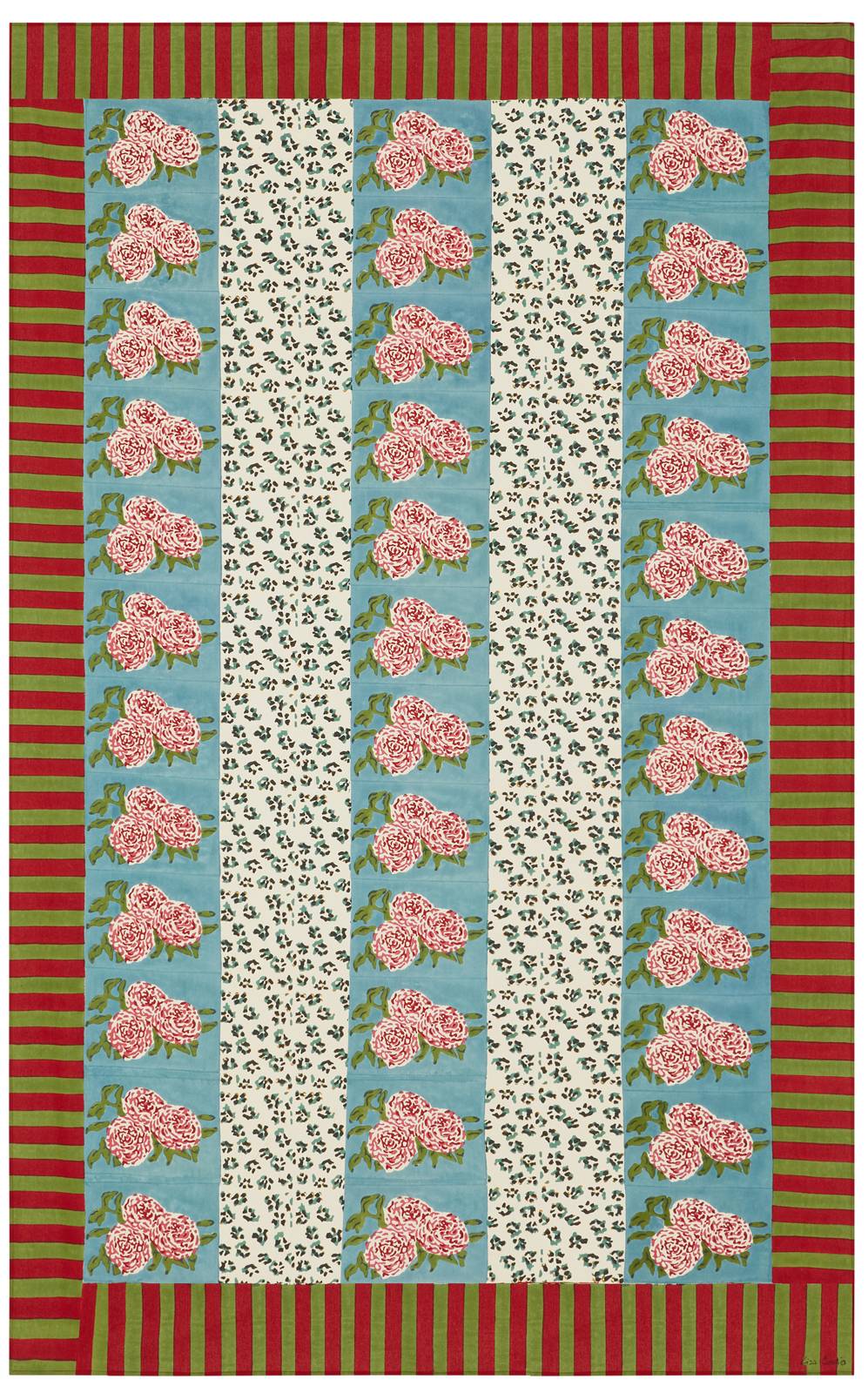 Lisa Corti telo cotone 180x270cm leopard stripes sky