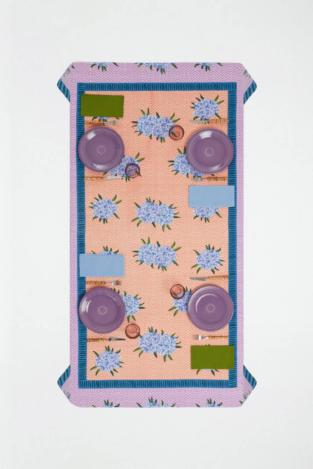 Lisa Corti Telo Cotone 180x270cm Oleander Lilac Peach