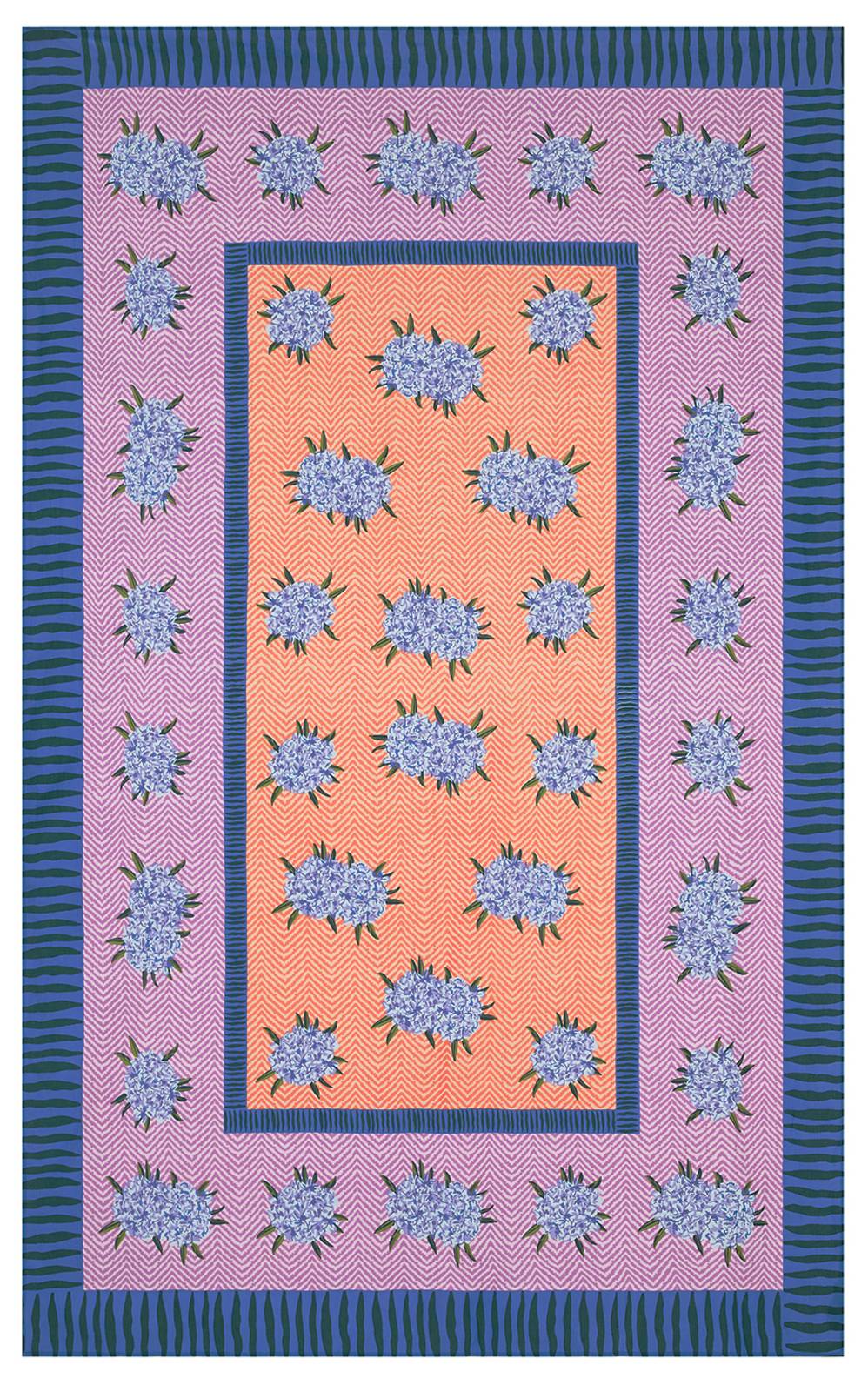 Lisa Corti Telo Cotone 180x270cm Oleander Lilac Peach