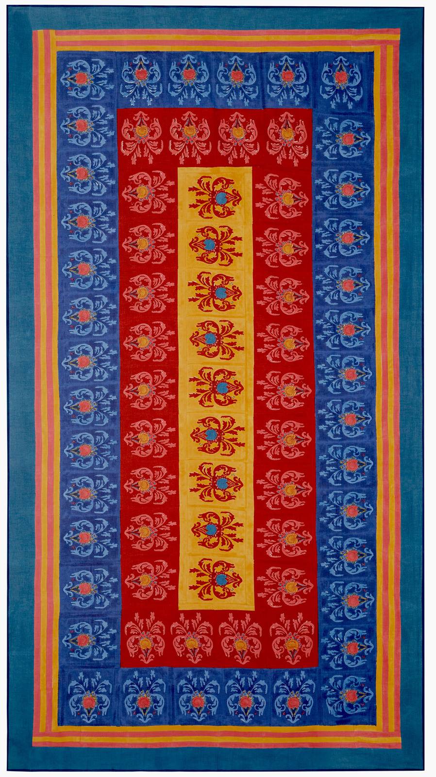 Lisa Corti telo cotone 180x350cm brocade royal blue