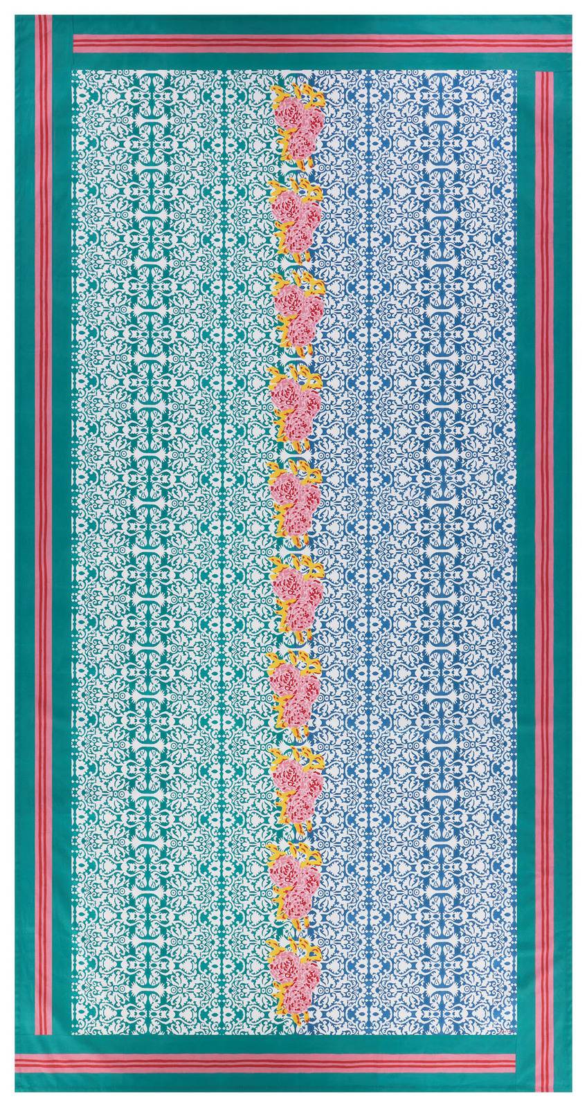 Lisa Corti telo cotone 180x350cm dam dam veronese blue