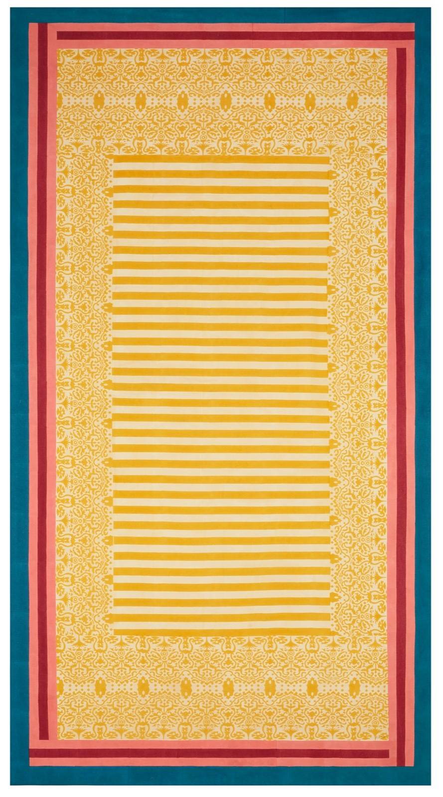 Lisa Corti Telo Cotone 180x350cm Damask Design Gold