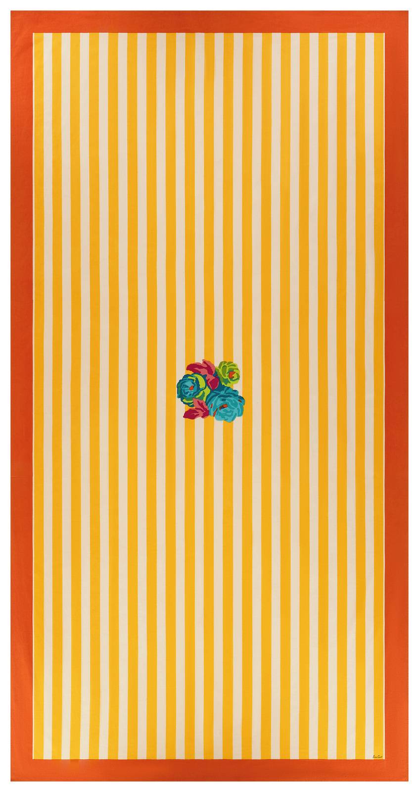 Lisa Corti telo cotone 180x350cm la veste x lisa corti nizam stripes yellow natural