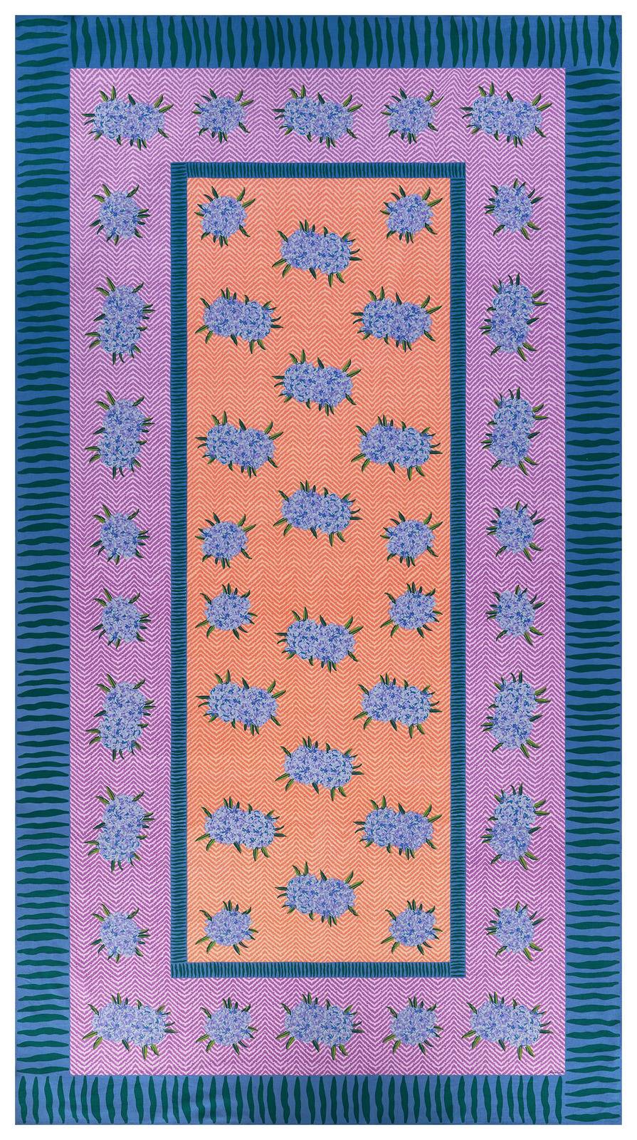 Lisa Corti Telo Cotone 180x350cm Oleander Lilac Peach