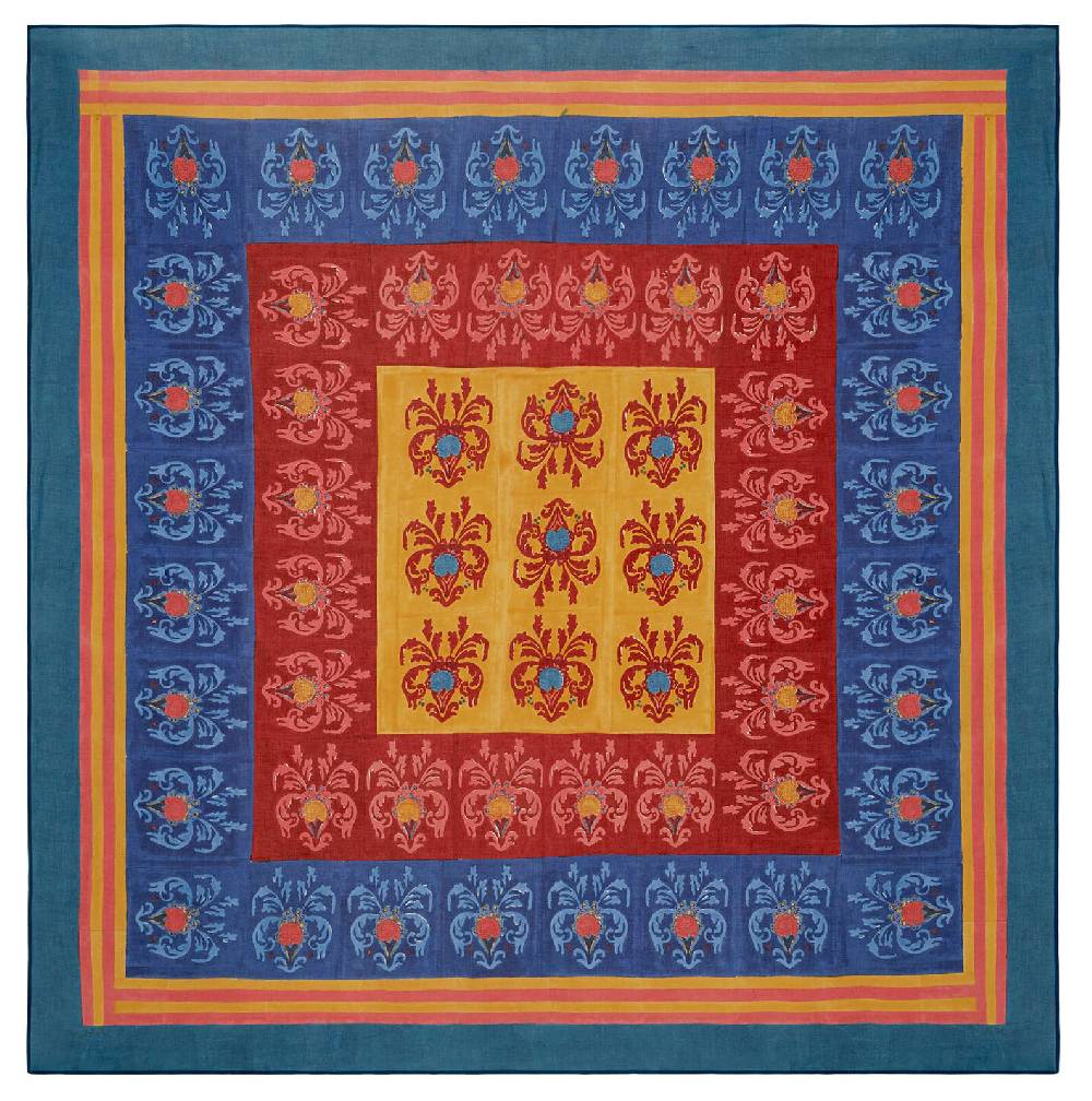 Lisa Corti telo cotone 220x220cm brocade royal blue