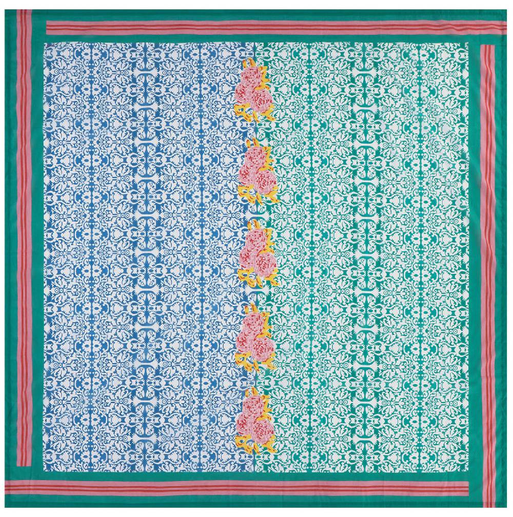 Lisa Corti telo cotone 220x220cm dam dam veronese blue