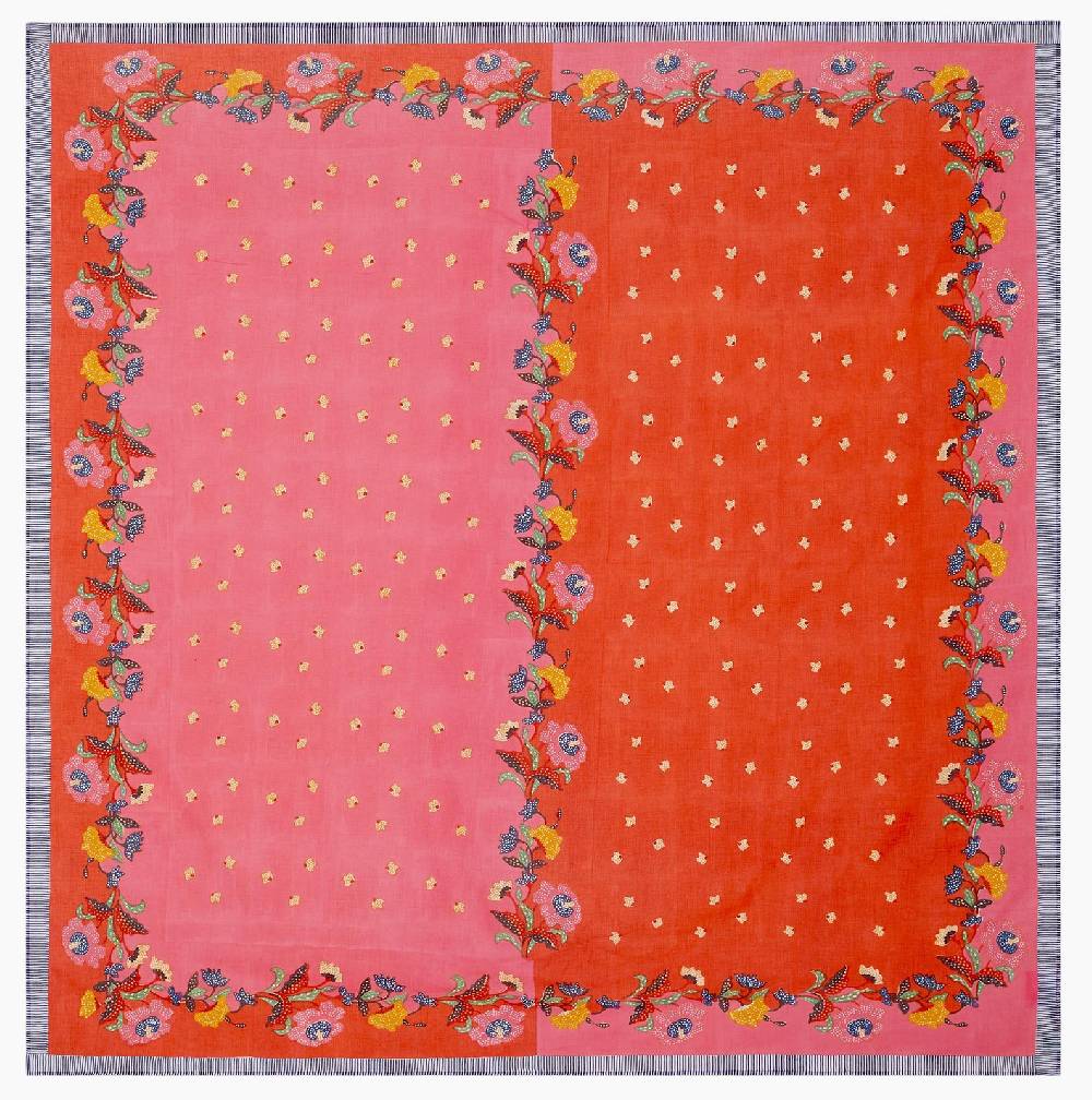 Lisa Corti telo cotone 220x220cm indonesian red rose
