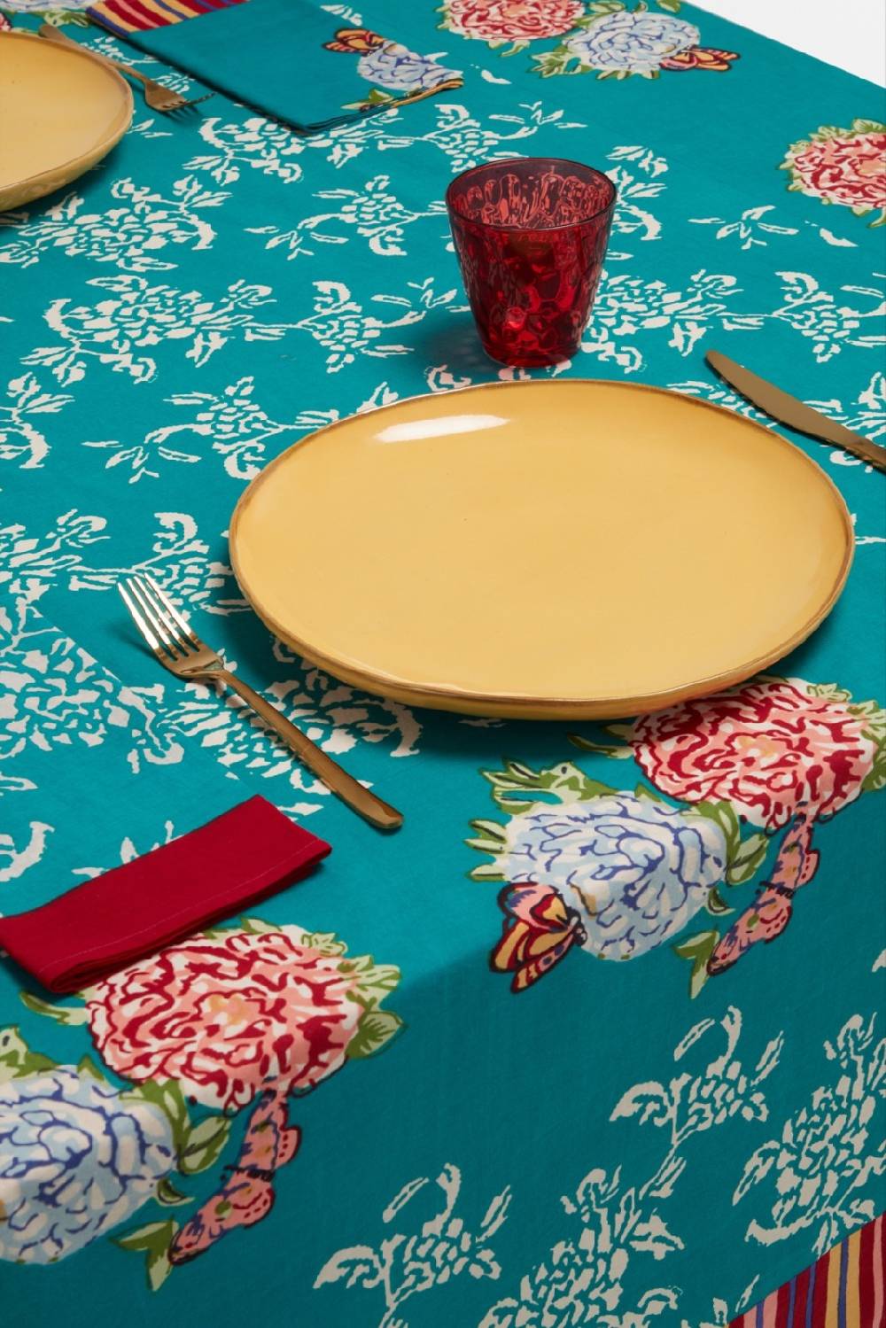 Lisa Corti Telo Cotone 220x220cm Kandem Queen Green