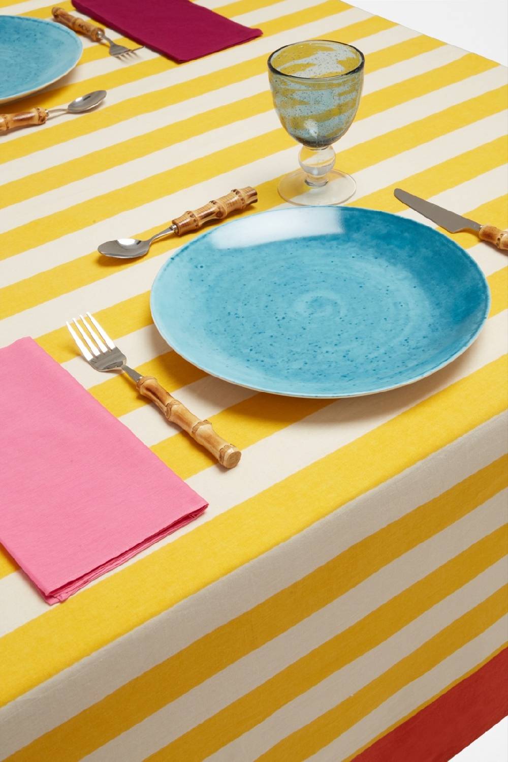 Lisa Corti Telo Cotone 220x220cm La Veste X Lisa Corti Nizam Stripes Yellow Natural