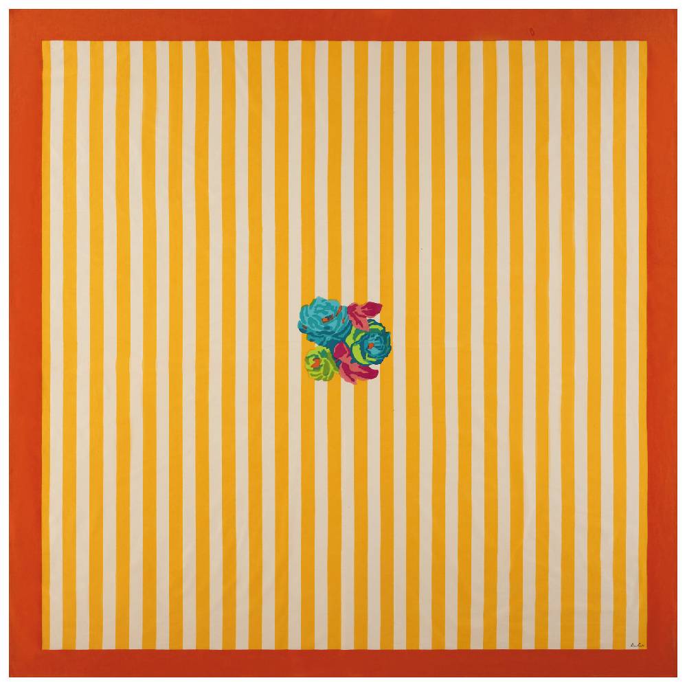 Lisa Corti telo cotone 220x220cm la veste x lisa corti nizam stripes yellow natural